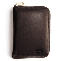 Branco - Portmonee mit umlaufenden Rei�verschluss, Leder, Modell 12052z Schwarz