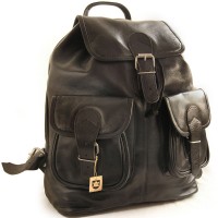 Hamosons - Leder Rucksack Modell 559 Schwarz Nappa