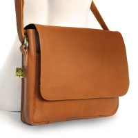 Jahn-Tasche - Laptoptasche  / Umh�ngetasche Leder Modell 448 Cognac