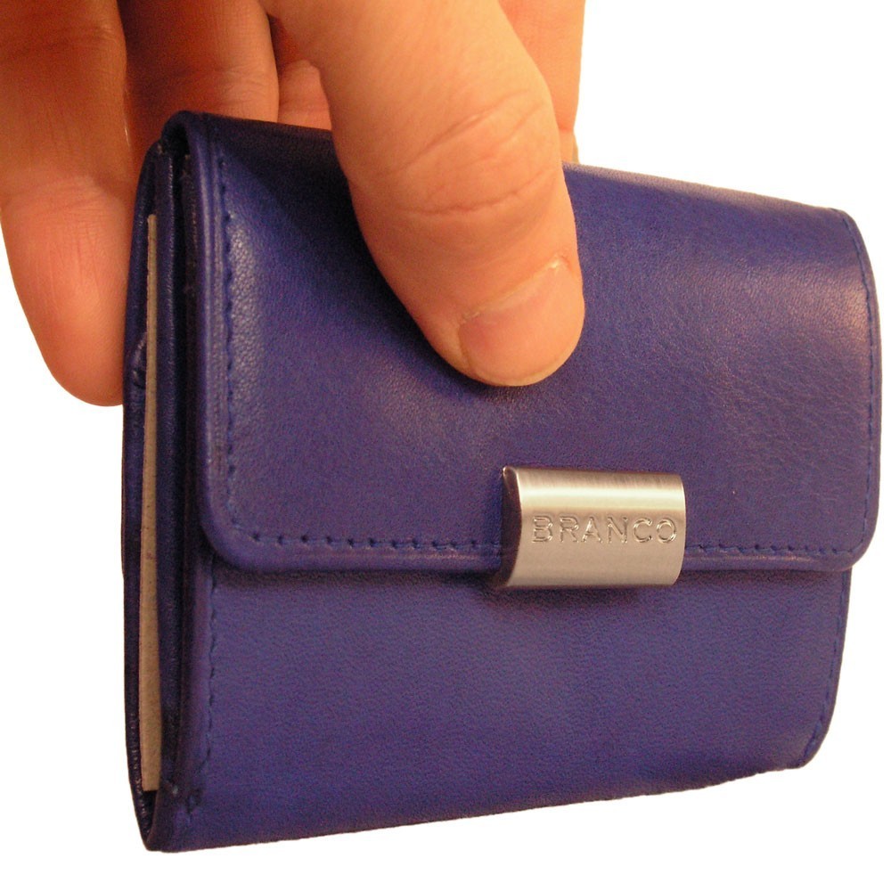 Kleine Damen Geldbörse 12022, aus Leder, in Azur-Blau