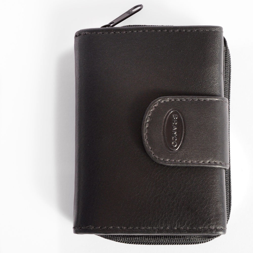Branco - Leather Purse, Ladies Wallet, Small Wallet, Model-225 Black Wallets & Purses