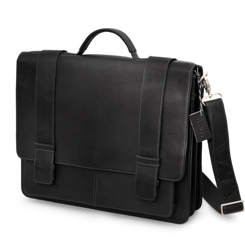 Harolds - Leather Briefcase, Satchel, Teacher&#39;s Bag, Black, Model 294035 Briefcases