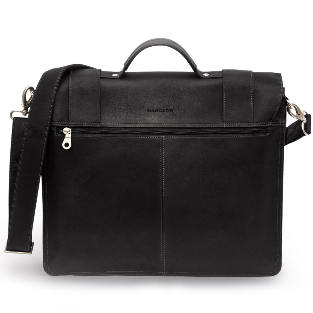 Harolds - Leather Briefcase, Satchel, Teacher&#39;s Bag, Black, Model 294035 Briefcases