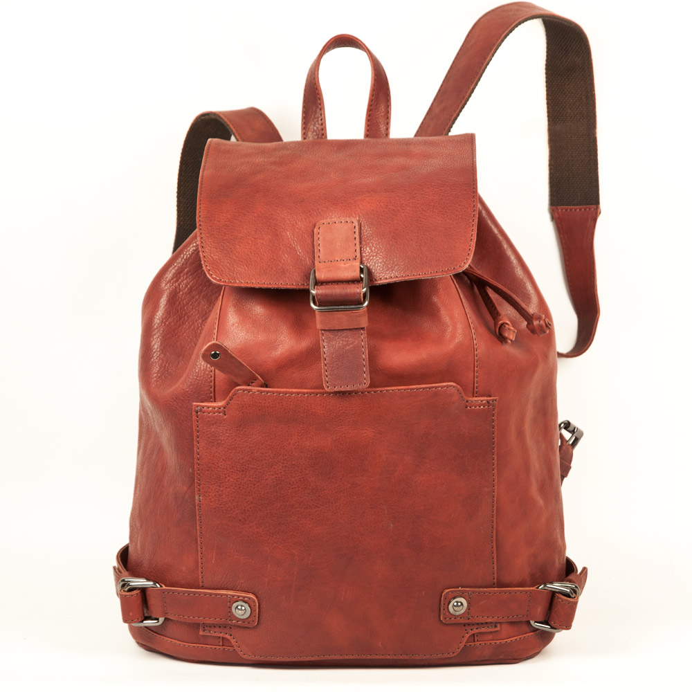 Lederrucksack Harolds rot